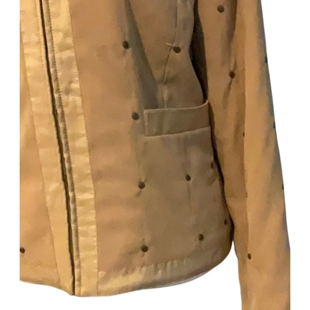 Doncaster Women's Quilted Faux Suede Gold Rivet‎ Studded Jacket zip up size 10